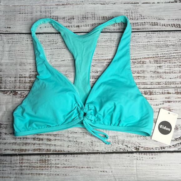 Eidon Large Priscilla Top Bikini Swim Top Blue Sporty Racer Back  35256202 - Picture 2 of 8